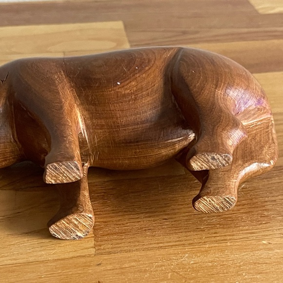 Vintage Hand Carved Wooden Rhino - Picture 6 of 6